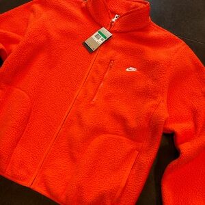 Nike safety orange sportswear fleece jacket